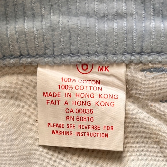 Vintage & Rare Coca-Cola Baby Blue Corduroy Womens Pants, Sz 2 - Picture 9 of 9